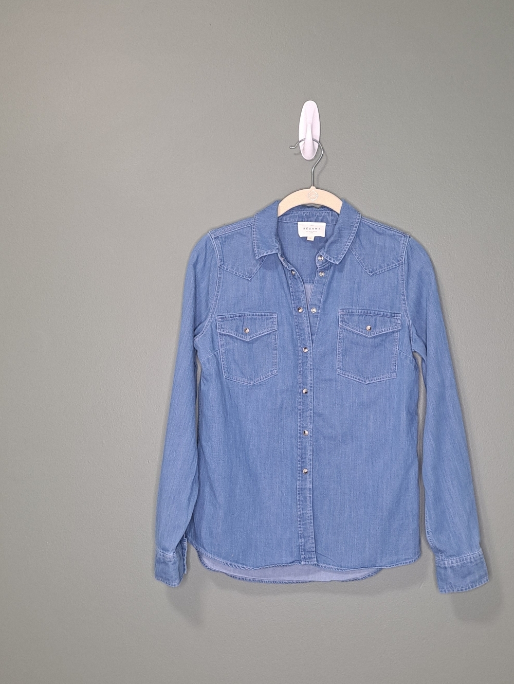 Sezane Servanne Shirt Denim 32 NWOT - Picture 3 of 9
